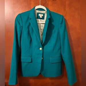 J. Crew Teal Single-Breasted Tailored Blazer